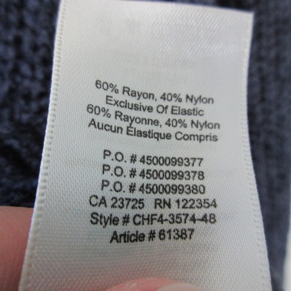 Wilfred Essential Chenille Knit Sweater Women M Blue Ribbed Crew Neck Lounge 574 - Picture 5 of 9